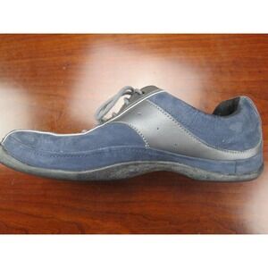 EUC Women's CLARKS Blue Suede Leather Lace Up Casual Sneaker Shoes 72312 Size 10